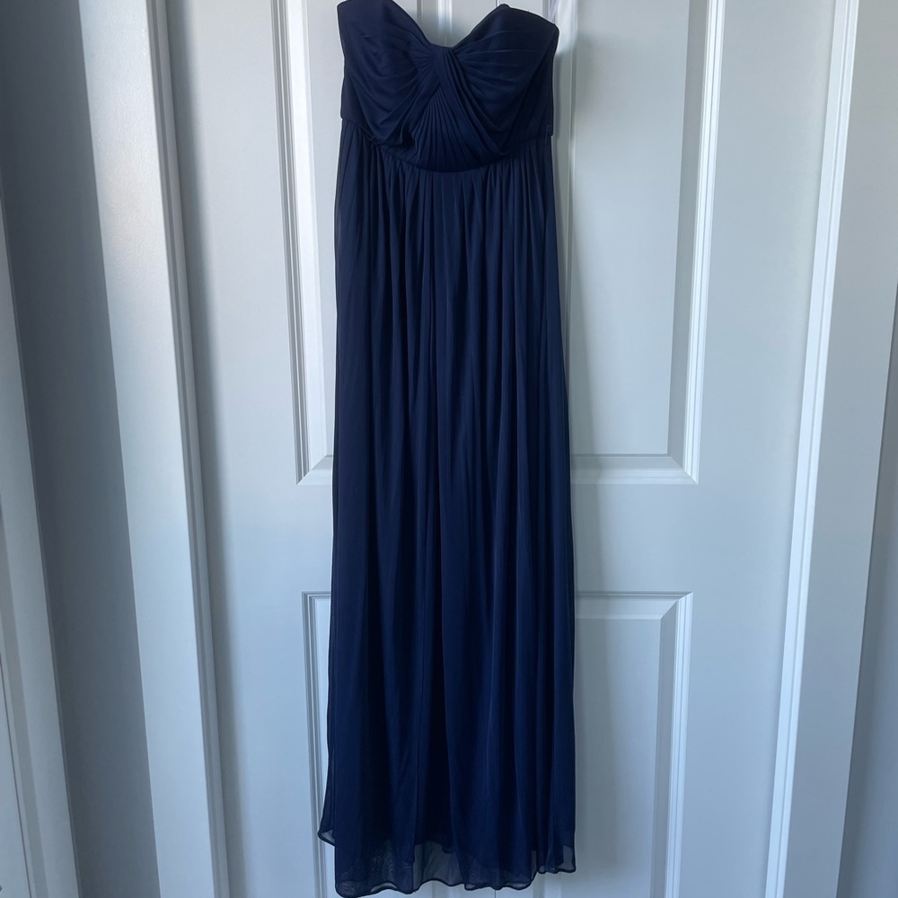 David’s Bridal | Strapless Dark Blue Bridesmaid Dress